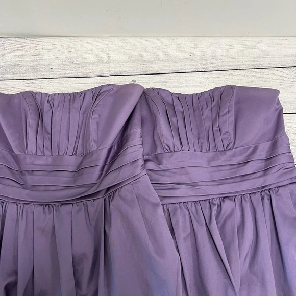 Davids Bridal Strapless Bridesmaid Dress Lapis Purple Size 6 Bundle of 2 Wedding - Picture 7 of 10